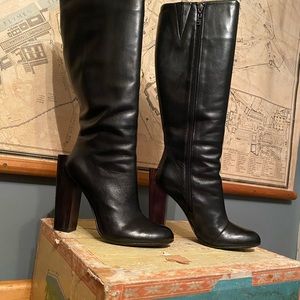 Like new United Nude Un-block wood heel black leather boots